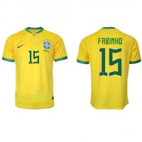 Fotbalové Dres Brazílie Fabinho #15 Domácí MS 2022 Krátký Rukáv